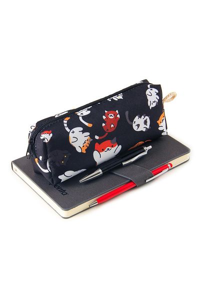 AlpCollection Animals Cat Pattern - Zippered Makeup Pencil Holder Bag