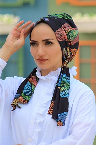 Sahra Şal Dünyası Desenli Tasarım Renkli Fraktal Tüy Baskı