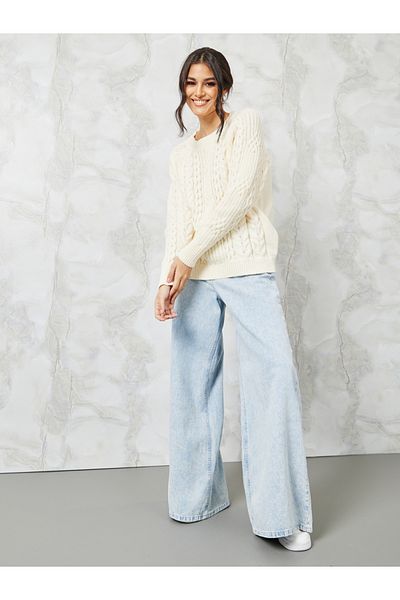 Styli Regular Fit Cable Knit Sweater