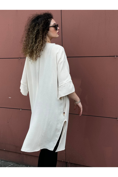 QLAY Oversize Women's Tunic - Side Slit, Half Sleeve