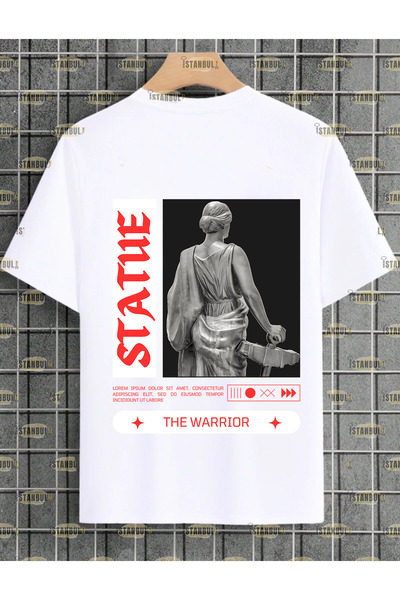 aynewmoda Tricou oversize imprimat - Statue Design