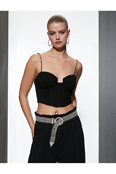 Koton Korzetové večerní šaty, prsatější, šálek a kamenný pásek