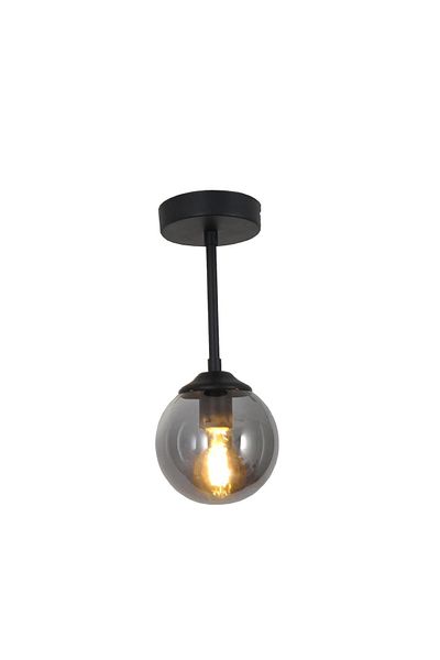 OSC HOME AYDINLATMA TASARIM Black Smoked Single Chandelier - Glass Ceiling Plate Sports