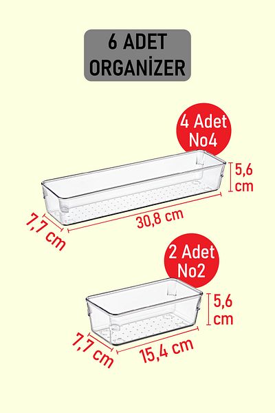 color house Διαφανές Modular Organizer με κουτάλια - Σετ Organizer 6 τεμαχίων