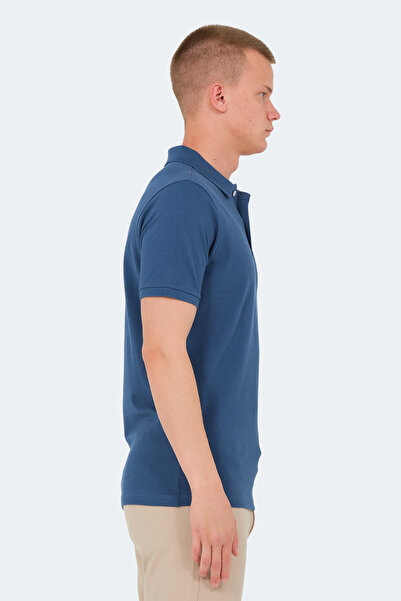 Slazenger Vale Ktn Men's Polo Neck Saks Blue T-Shirt