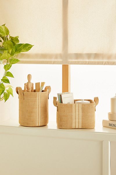 Ocean Home Textile Комплект от 2 ютени гардероба за пране, детски органайзер за играчки, сгъваем кош за съхранение