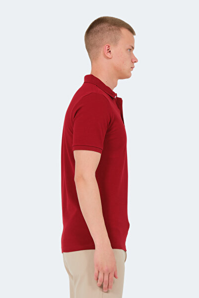 Slazenger Ανδρικό μπλουζάκι με γιακά πόλο VALE KTN σε μπορντό χρώμα