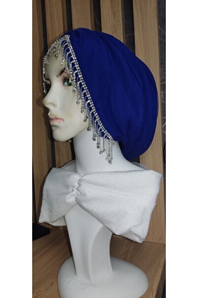 ABB Saks mavisi gümüş taşlı bone