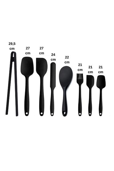 sengenegel 8 Piece Set - Fireproof and Non-Stick Kitchen Set, Silicone Egg Brush, Spoon Knife Spatula