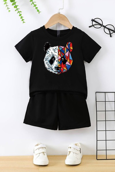 İnciTekstil HGT Boy's Summer Suit - Character and Text Printed, Cotton and Pocket