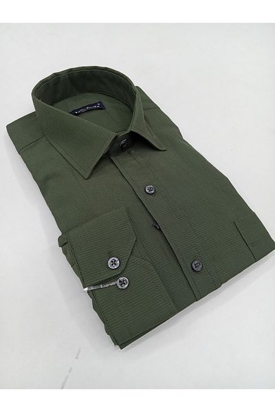 ATİLLA ÖZER Relaxed Fit - Μονή τσέπη μακρυμάνικο βαμβακερό κλασικό
