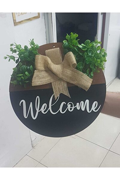 Evsay Welcome Yazılı Kapı Isimliği Kapı Süsü Duvar Süsü
