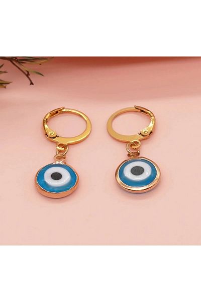 Atelier Çağla Evil Eye Beaded Hoop Earrings