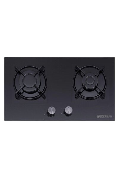 generalbuiltin 2li Siyah Cam Ankastre Ve Set Üstü Tüplü Geniş Ocak Caravan Uygun