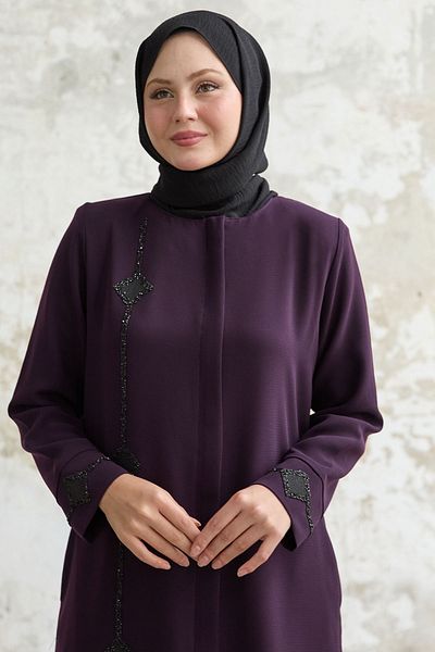 InStyle Stone Plum Baklava Detailed Ferace