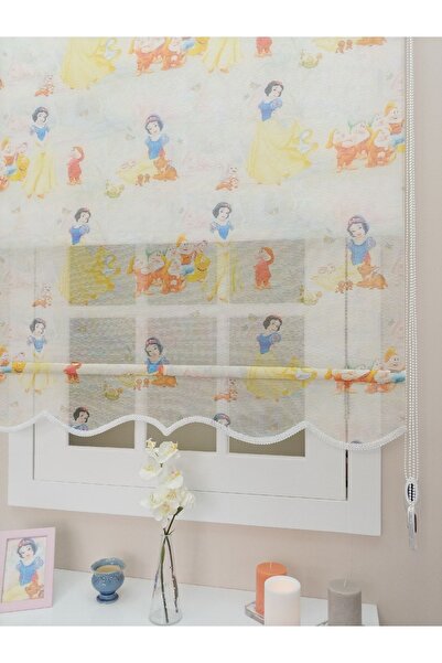atölyeperde Atölye Perde Çiftli Sistem Çocuk Odası Prenses Ve Yedi Cüceler Ba...