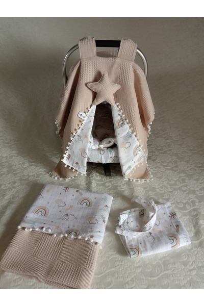 Wenaris غطاء عربة أطفال مزدوج الجوانب - ملاءة وسادة لعربة الأطفال وبطانية ومر...