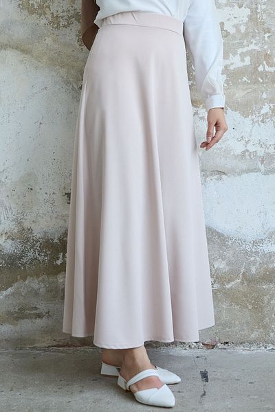 InStyle Dvojitá pletená sukně v barvě kamene