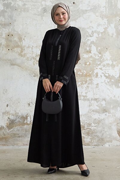 InStyle Black Hidden Patch Ferace with Stone Detail