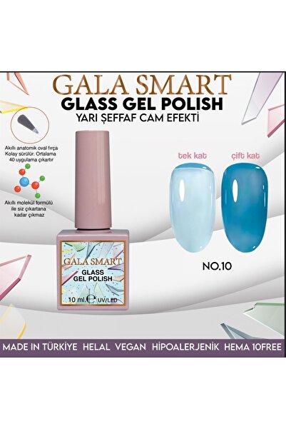 gala smart GLASS GEL POLISH 10 ML NO:10 [YARI ŞEFFAF CAM EFEKTİ]