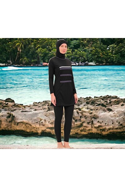 Shopiolog Μακρυμάνικο ελαστικό πλήρες χιτζάμπ με σχέδιο παλάμης