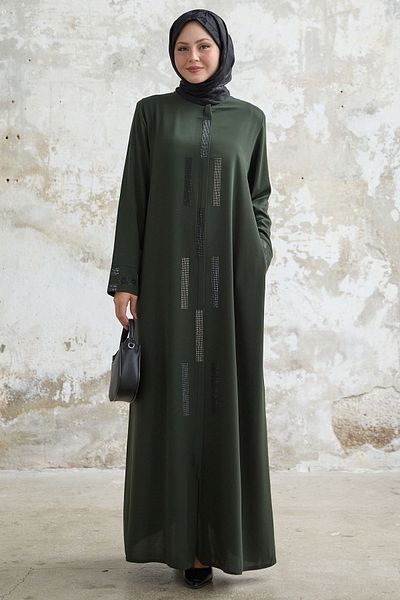 InStyle كاكي فيريس بتفاصيل حجرية - فتحة مخفية