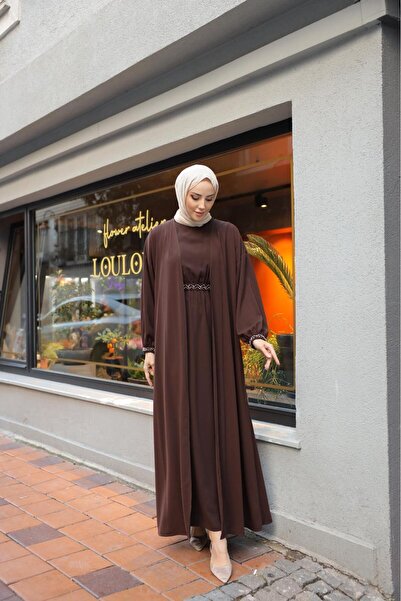 Nueny prive ABAYA TAKIM  DİKME KRİSTAL BONCUKLU