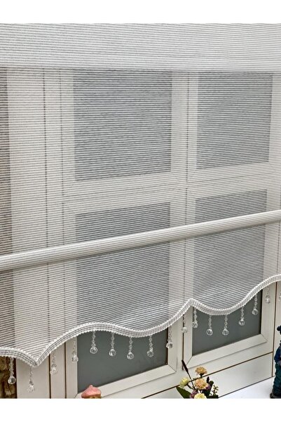 YAZAR HOME Yeni Sezon Çift Mekanizmalı Simli Düz Tül Stor Perde