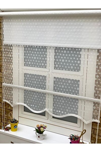 YAZAR HOME Yeni Sezon 1. Kalite Etekli Çift Mekanizmalı Zebra Stor Perde - 3574