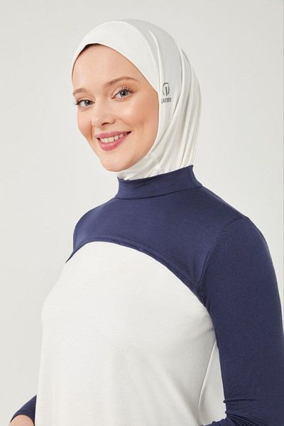 Melodi Scarf Тъмносин поло с яка и яка без ръкави