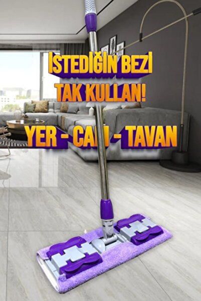 ESNAFDEDE Mandallı Sihirli Mop Ayarlanabilir Teleskopik Sap , Istediğin Bezi ...