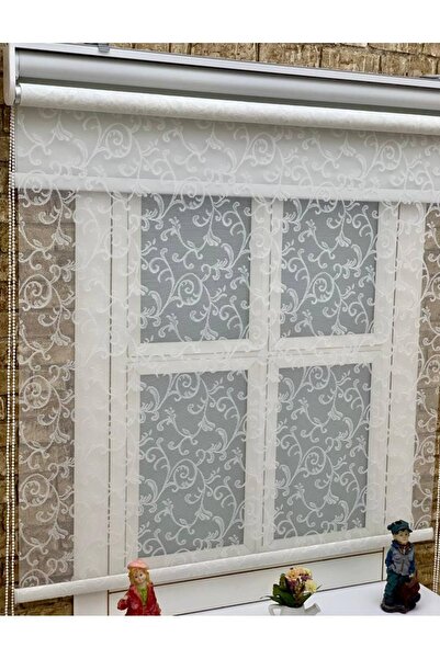 YAZAR HOME Yeni Sezon 1. Kalite Eteği Düz Çiftli Sistem Tül + Stor Perde