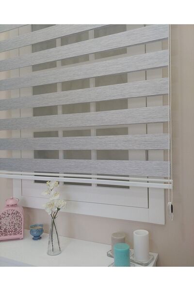 atölyeperde Gri Bambu Zebra Stor Perde