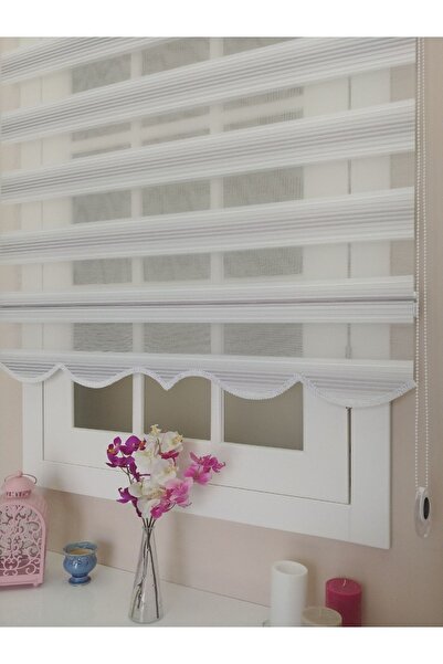 atölyeperde Gri Beyaz Renk Geçişli Dar Plise Zebra Stor Perde