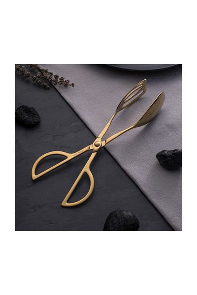 Nehir Gold Plated Scissors Tongs, Scissors Tongs, Table Scissors, American Tongs Service
