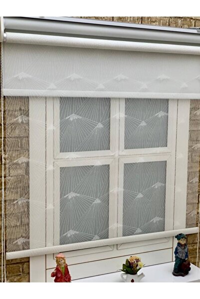 YAZAR HOME Yeni Sezon 1. Kalite Eteği Düz Çiftli Sistem Tül + Stor Perde