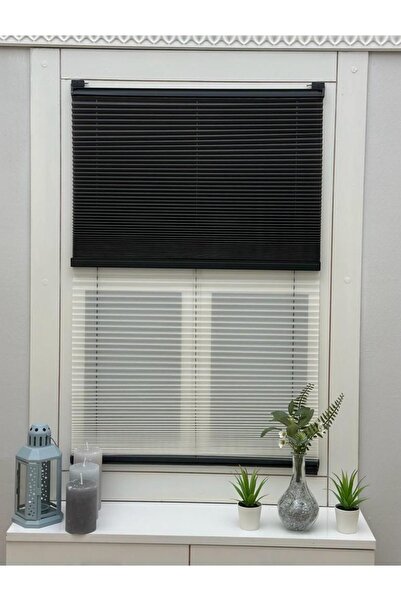 YAZAR HOME Gece Gündüz Katlanabilir Antrasit Cam Balkon Plise Perde