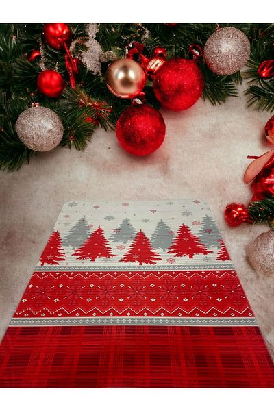 Loyal Home Πρωτοχρονιάτικη κουβέρτα τηλεόρασης Fleece με σχέδιο κόκκινο δέντρο