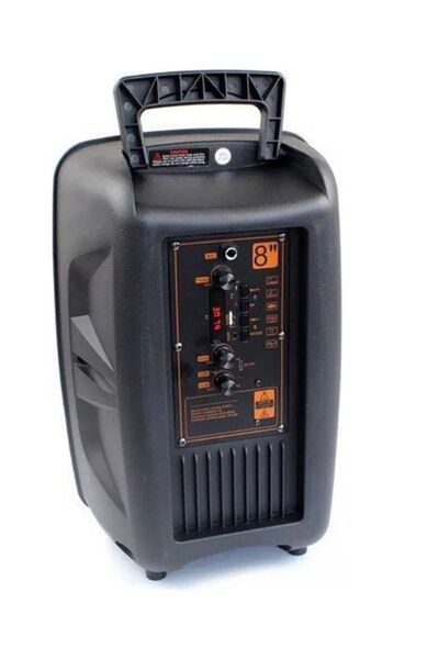 Genel Markalar KTS-1175 Büyük Bluetooth Hoparlör Parti Karaoke Mikrofonlu Ses Bombası 26cm Işıklı 8inç