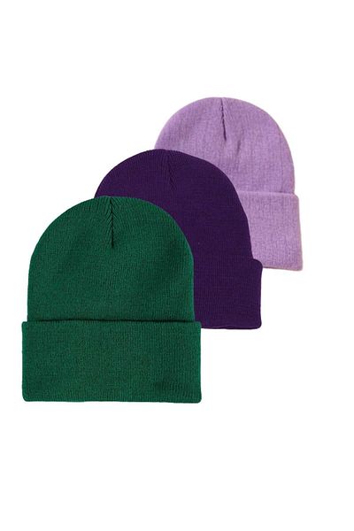 Ritagarcia Unisex Winter Purple-green-lilac Folding Beret Set of 3