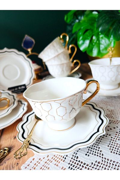 CASA DE BELLA Stella 2-Person Nescafe Teacup - Luxury Porcelain
