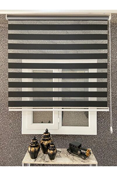 NetworkAvm İTHAL BAMBU siyah ZEBRA STOR PERDE OYGUSUZ (1. KALİTE+ALÜMİNYUM KASA)