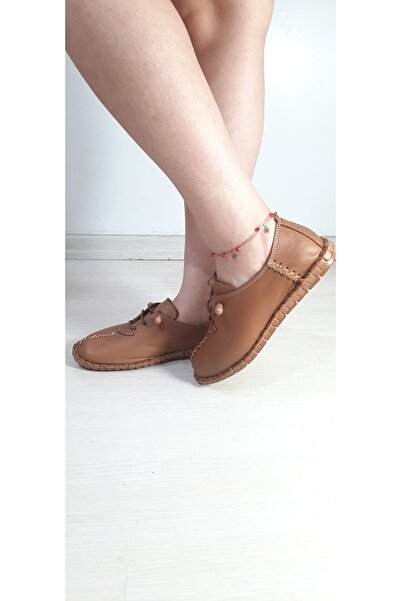 KAPAR Hakiki Deri Sutlu Kahve Çarık Babet