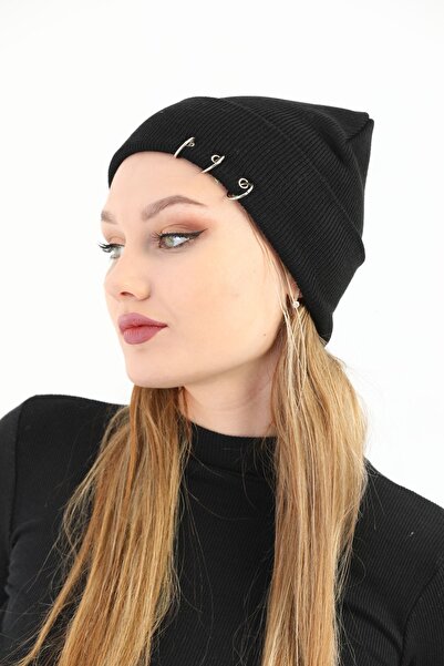 Ritagarcia Жіноча чорна шапка з пірсингом на зиму