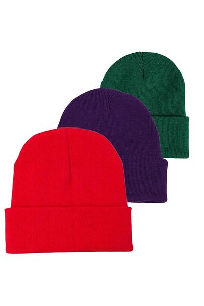 Ritagarcia Unisex Winter Red-purple-green Folded Beret Set of 3