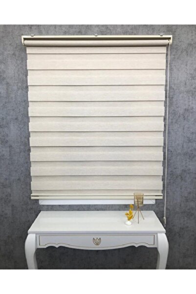 TREND STOR PERDE Zebra Perde Buzlu Kahve Desenli Bambu