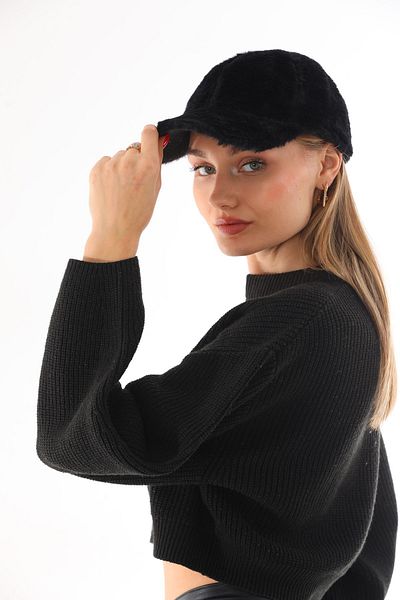 Ritagarcia Плюшена черна шапка