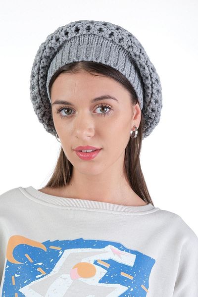 Ritagarcia Women's Gray Knitwear Single Layer Painter Beret