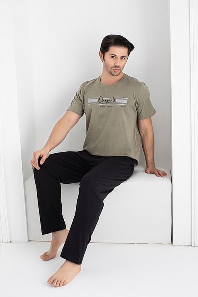 BERİN HOMEWEAR Men's Cotton Short Sleeve Pajama Set