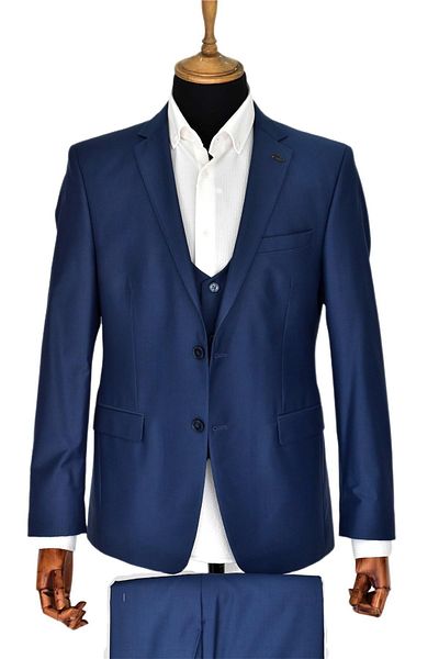 Presto Indigo Blue Men's Vest Suit - PR-578-302